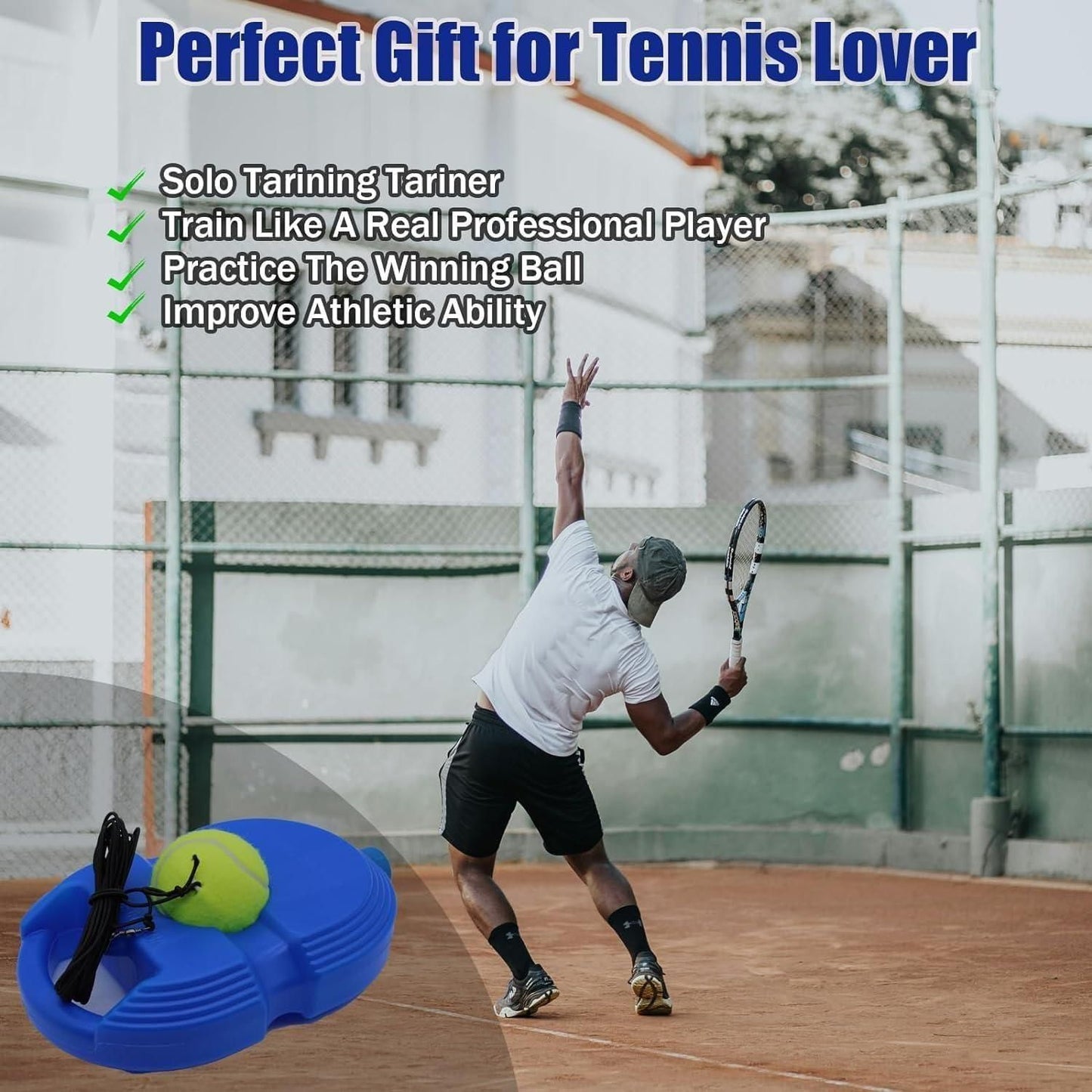 Solo Tennis Trainer Rebound Ball with String for Self Cricket or Tennis Practice