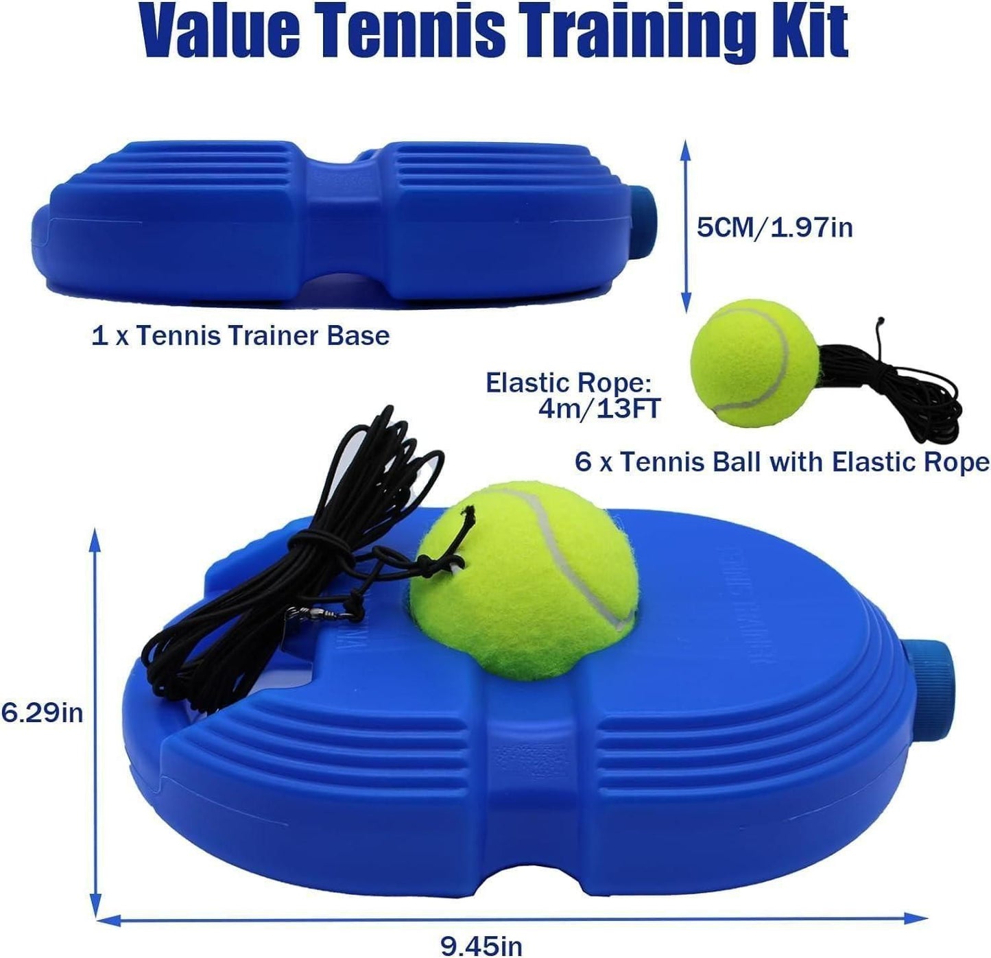 Solo Tennis Trainer Rebound Ball with String for Self Cricket or Tennis Practice